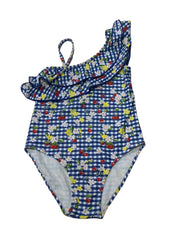 Yellow Sunflower Check Swimsuit Set