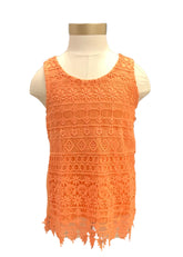 White Lace Orange Blouse