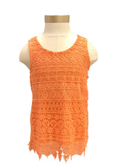 White Lace Orange Blouse