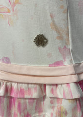 White Pink Floral Print Blouse