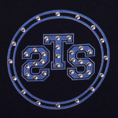 Navy Blue Gray Studs and Sneakers Jacket