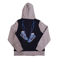 Navy Blue Gray Studs and Sneakers Jacket