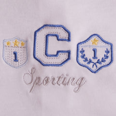 White Blue Sporting Footie with Pocket Cover Babygrow 2