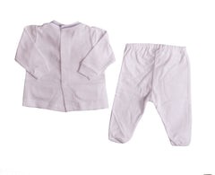 White Blue Sporting Footie with Pocket Cover Babygrow 4