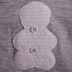Gray White Top and Footie with White Bear Patch Babygrow 3