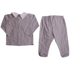 Gray White Top and Footie with White Bear Patch Babygrow 4