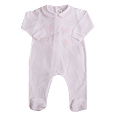 White Pink Hearts and Polka dots Babygrow 1