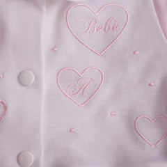White Pink Flared Top with Snap Buttons Babygrow 2