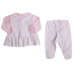 White Pink Flared Top with Snap Buttons Babygrow 4