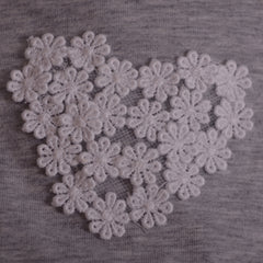 Gray White Group of Flowers forming Heart Babygrow 2