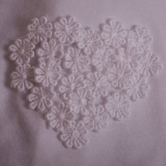White Group of Flowers forming Heart Babygrow 2