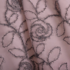 Pink All Over Embroidery in Mesh Fabric Dress 3