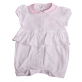 White Pink Mid-flare with Button Snaps Shortie 1