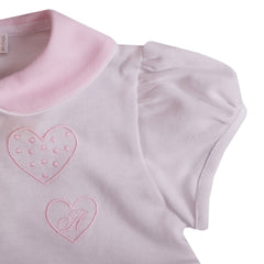 White Pink Mid-flare with Button Snaps Shortie 2