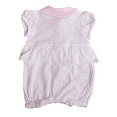 White Pink Mid-flare with Button Snaps Shortie 3