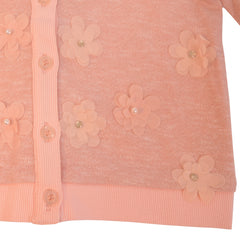 Orange Peach cardigan with organzas Cardigan 2