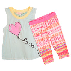 Green Pink Black Yellow Love Balloon Leggings Set 4