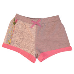 Multi Pink Grey short with lace ribbon Shorts 1