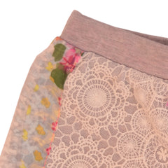 Multi Pink Grey short with lace ribbon Shorts 2