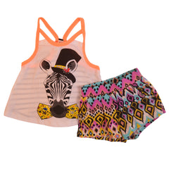 Multi Zebra Top and Shorts Set 3