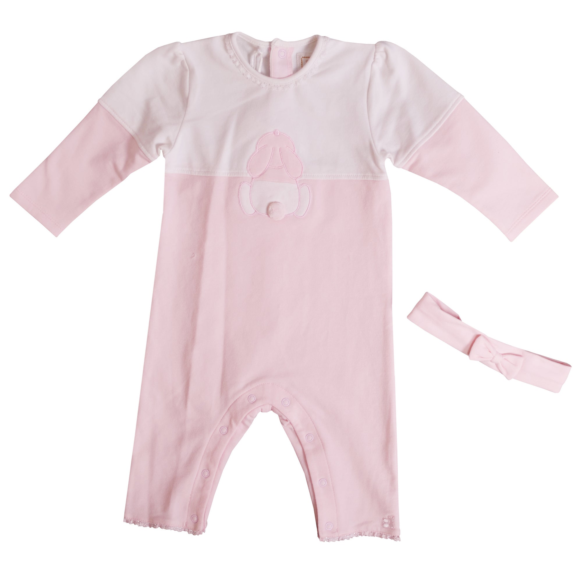 Pink White Baby Bunny Babygrow Babygrow 1