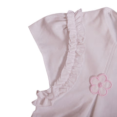 White Pink Two-piece stretch frilled jersey and short Top and Shorts Set 3