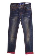 Blue Slim Fit Fold-up with Polka Jeans 1
