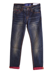 Blue Slim Fit Fold-up with Polka Jeans 1