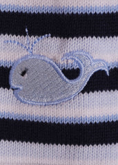 White Blue Striped Knitted Top Shortie 2