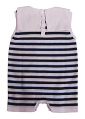 White Blue Striped Knitted Top Shortie 3