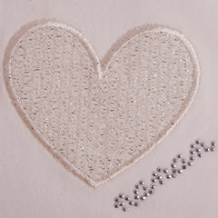 White Silver White Long Sleeve with Silver Heart Long Sleeve T-Shirt 2