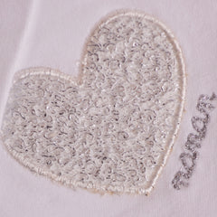 White Silver Soft White Shorts with Silver Heart Shorts 2