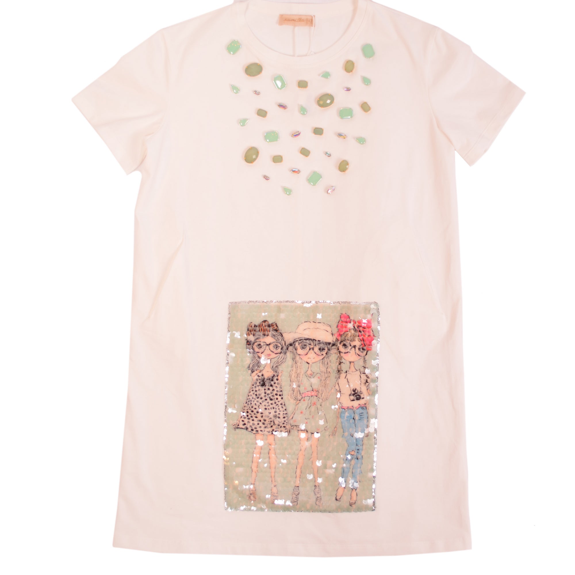 White Lovely girls and gems Dress 1