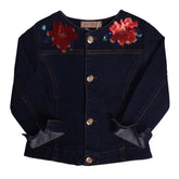 Navy Blue Sequined Flower Jacket 1