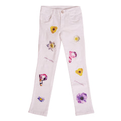 White Floral Print Jeans Jeans 1
