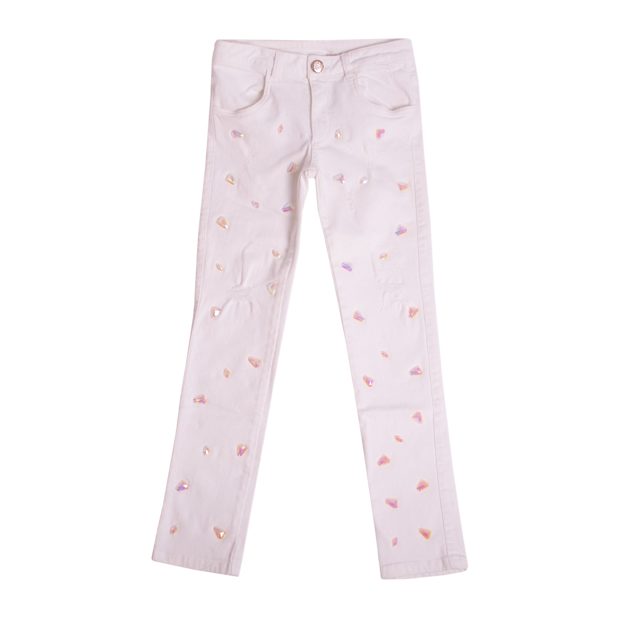 White White Crystalled Jeans Jeans 1