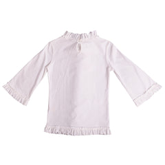 White Embroidered Pink Polka Long Sleeve T-Shirt 3