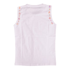 White Sleeveless With Stones Sleeveless T-Shirt 3