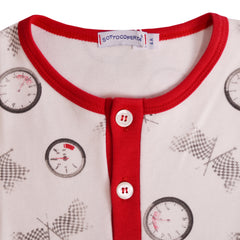 White Red Gray Vector Racing Flag & Speedometer Pyjamas 2