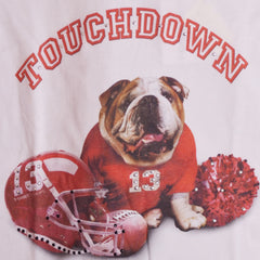 White Gray Red Touchdown Long Sleeve Tee Long Sleeve T-Shirt 2