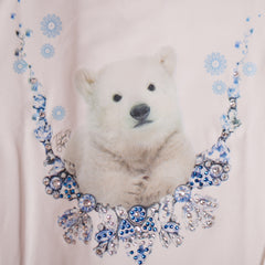 White Blue Polar Bear on a Winter Long Sleeve T-Shirt 2