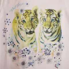 Ivory Multi Lovely Tiger Couple Long Sleeve T-Shirt 2