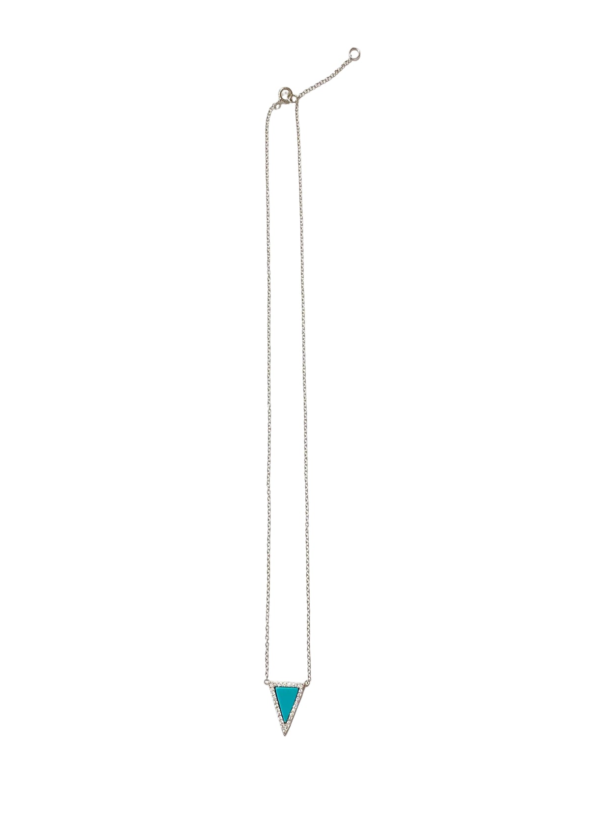Triangle Turquoise Silver Necklace