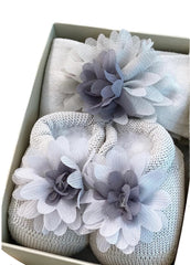 Two-Tone Flower Bootie Headband Set