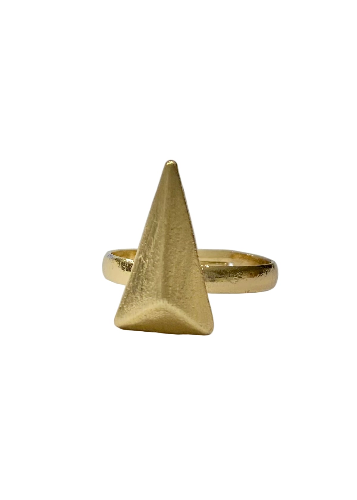 Gold Edgy Pyramid Ring