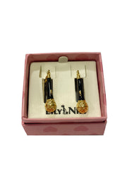 Black Microphone Lever back Earring