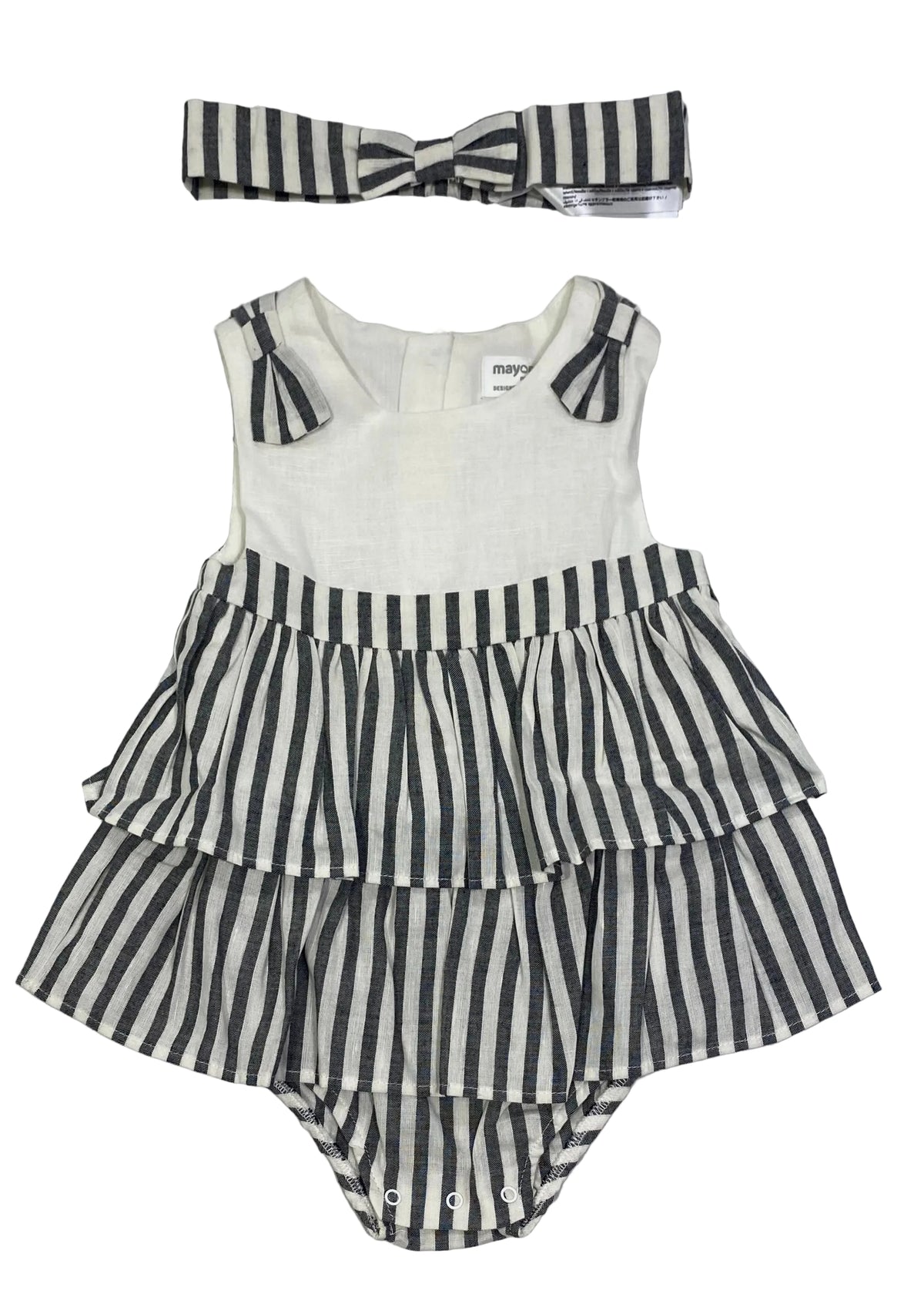 Mayoral Stripe Dress with Shortie Romper