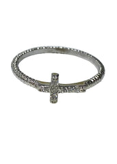 Silver Cross Spark Ring