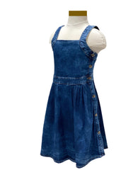 Blue Denim Square Neckline Strap Dress