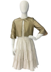 Gold Leather with Stripe Dress